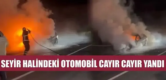 OTOMOBİL CAYIR CAYIR YANDI